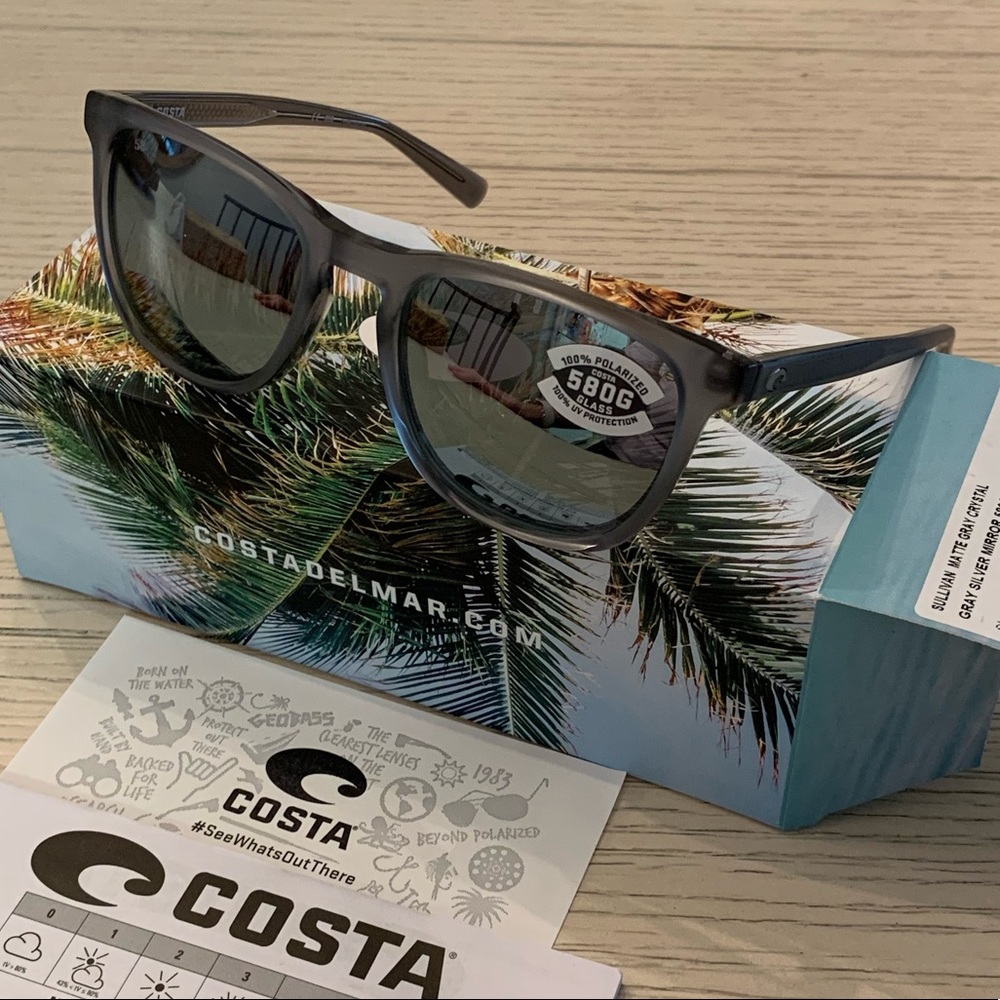 Costa Sullivan Matte Gray Crystal Silver Mirror